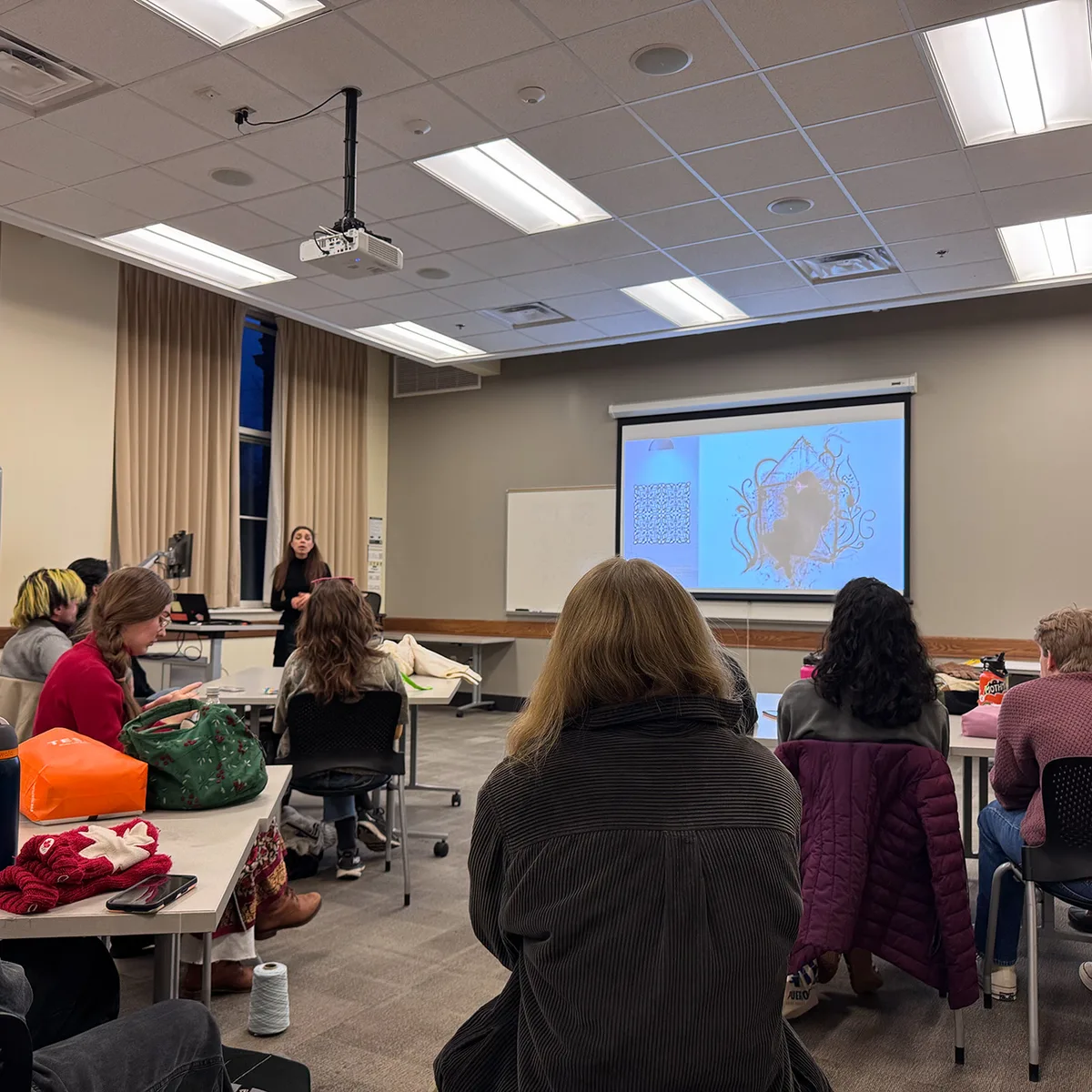Teaching a drawing class at Ohio University